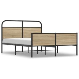 Berkfield Home Bed Frame without Mattress 140x200 cm Sonoma Oak Engineered Wood in Brown - thumbnail 2