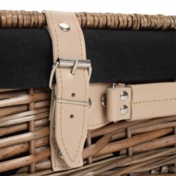 Red Hamper Wicker 35cm Antique Wash Split Willow Picnic Basket with Cotton Lining in Black - thumbnail 5
