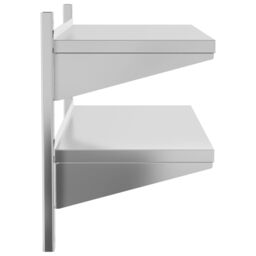 Berkfield Home 2-Tier Wall Shelf 100x40x60 cm Silver Stainless Steel - Size: 100 x 40 x 60 cm - thumbnail 6