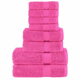 Berkfield Home 8 Piece Premium Towel Set SOLUND Pink 600 gsm - thumbnail 2