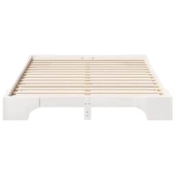 Berkfield Home Stylish Floor Bed Frame with Storage White 140 x 210 cm Wood - thumbnail 5