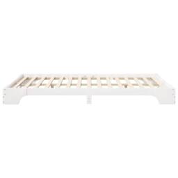 Berkfield Home Stylish Floor Bed Frame with Storage White 140 x 210 cm Wood - thumbnail 6