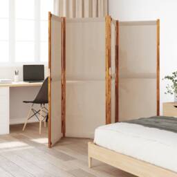 Berkfield Home 4-Panel Room Divider Taupe 280x180 cm - thumbnail 1