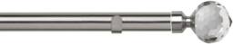 New Edge Blinds 28mm Fixed Length Metal Eyelet Curtain Pole Set - Bella Finial in Silver - Size: 270 cm - thumbnail 1