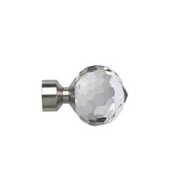 New Edge Blinds 28mm Fixed Length Metal Eyelet Curtain Pole Set - Bella Finial in Silver - Size: 270 cm - thumbnail 2