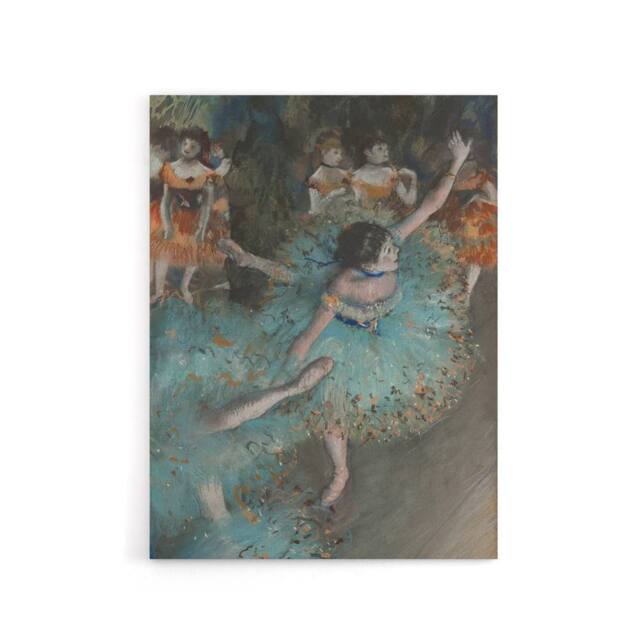 "Artery8 Swaying Ballet Dancer in Green Degas Vintage Canvas Wall Art - Size: W18"" x H24""" - image 1