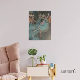 "Artery8 Swaying Ballet Dancer in Green Degas Vintage Canvas Wall Art - Size: W18"" x H24""" - thumbnail 3