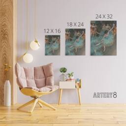 "Artery8 Swaying Ballet Dancer in Green Degas Vintage Canvas Wall Art - Size: W18"" x H24""" - thumbnail 4