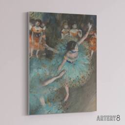 "Artery8 Swaying Ballet Dancer in Green Degas Vintage Canvas Wall Art - Size: W18"" x H24""" - thumbnail 2