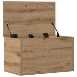 Berkfield Home Storage Box with Lid Artisan Oak 60x35x35 cm Engineered Wood in Brown - Size: 60 x 35 x 35 cm - thumbnail 5