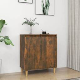 Berkfield Home Sideboard Smoked Oak 60x35x70 cm Engineered Wood in Brown - Size: 60 x 35 x 70 cm - thumbnail 2