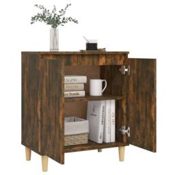 Berkfield Home Sideboard Smoked Oak 60x35x70 cm Engineered Wood in Brown - Size: 60 x 35 x 70 cm - thumbnail 6