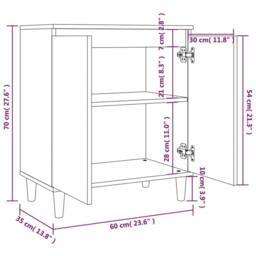 Berkfield Home Sideboard Smoked Oak 60x35x70 cm Engineered Wood in Brown - Size: 60 x 35 x 70 cm - thumbnail 8