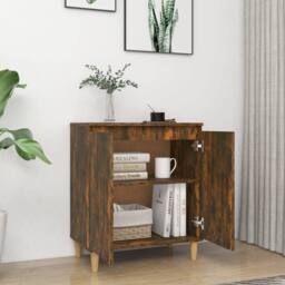 Berkfield Home Sideboard Smoked Oak 60x35x70 cm Engineered Wood in Brown - Size: 60 x 35 x 70 cm - thumbnail 7