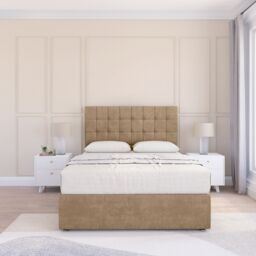 "Sloomy Alabama Naples Bed Set With No Drawers Mattress & 26"" Headboard in Light Brown - Size: King" - thumbnail 2