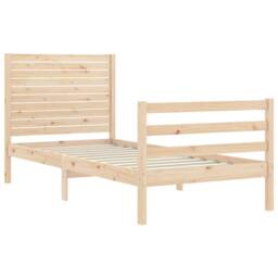 Berkfield Home Bed Frame with Headboard Single Solid Wood in Brown - thumbnail 5