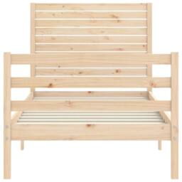 Berkfield Home Bed Frame with Headboard Single Solid Wood in Brown - thumbnail 6