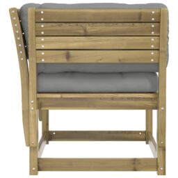 Berkfield Home Garden Sofa Armrest with Cushions Impregnated Wood Pine in Brown - thumbnail 6