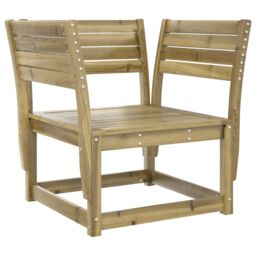 Berkfield Home Garden Sofa Armrest with Cushions Impregnated Wood Pine in Brown - thumbnail 4