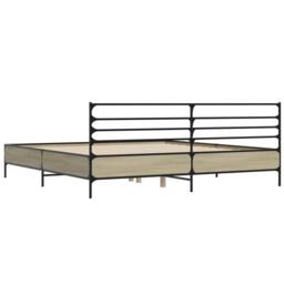 Berkfield Home Durable Bed Frame without Mattress Sonoma Oak 200x200 cm in Light Tan - thumbnail 6