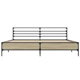 Berkfield Home Durable Bed Frame without Mattress Sonoma Oak 200x200 cm in Light Tan - thumbnail 4