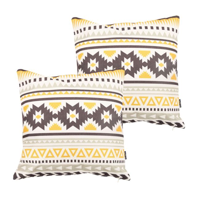icon Indoor & Outdoor Waterproof Filled Cushion Set of 2 Yellow - Size: 43 cm x 43 cm - image 1