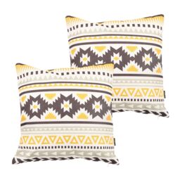 icon Indoor & Outdoor Waterproof Filled Cushion Set of 2 Yellow - Size: 43 cm x 43 cm - thumbnail 1