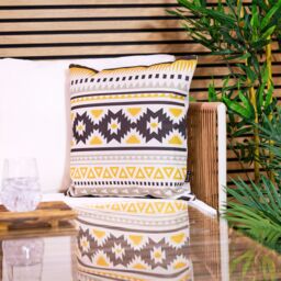 icon Indoor & Outdoor Waterproof Filled Cushion Set of 2 Yellow - Size: 43 cm x 43 cm - thumbnail 2