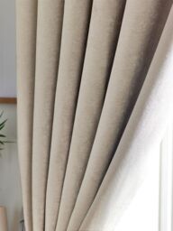 Luxury Living Chenille Blackout Pencil Pleat Top Curtains in Cream - Size: 117 cm x 96.5 cm - thumbnail 4