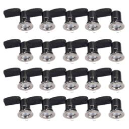 First Choice Lighting Set of 20 Fire Rated Downlights - Brushed Chrome Fixed GU10 Recessed in Silver - thumbnail 1