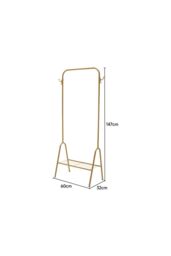 Living and Home Metal Freestanding Vintage Style Gold Clothes Rack with Bottom Shelf Coat Garment Rack - thumbnail 6
