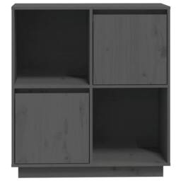 Berkfield Home Sideboard Grey 74x35x80 cm Solid Wood Pine - Size: 74 x 35 x 80 cm - thumbnail 6