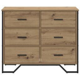 Berkfield Home Chest of Drawers Artisan Oak 91x35.5x74.5 cm Engineered Wood in Brown - thumbnail 6