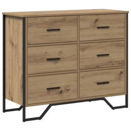 Berkfield Home Chest of Drawers Artisan Oak 91x35.5x74.5 cm Engineered Wood in Brown - thumbnail 2