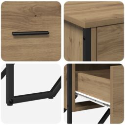 Berkfield Home Chest of Drawers Artisan Oak 91x35.5x74.5 cm Engineered Wood in Brown - thumbnail 9