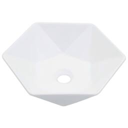 Berkfield Home Charming Wash Basin 41x36.5x12 cm Ceramic White - thumbnail 3
