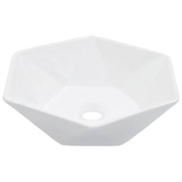 Berkfield Home Charming Wash Basin 41x36.5x12 cm Ceramic White - thumbnail 2
