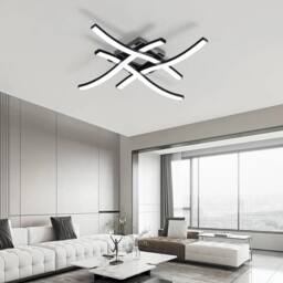 EONLION 24W Modern LED Ceiling Light Black Chandeliers Cold White Bedroom - thumbnail 4