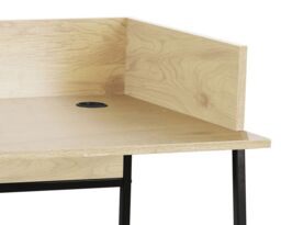 Nordlys Industrial Computer Desk with Wood Storage in Beige - thumbnail 4