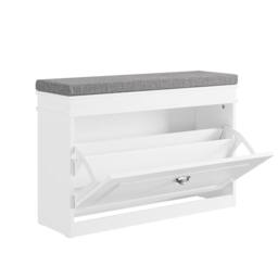 SoBuy Slim Entrance Bench - Lift-Up Seat & Drawer Farmhouse in White - thumbnail 8