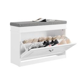SoBuy Slim Entrance Bench - Lift-Up Seat & Drawer Farmhouse in White - thumbnail 7