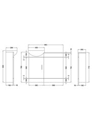 Balterley Cloakroom Cabinet Basin WC Unit Cistern Toilet Pan Soft Close Seat in White - thumbnail 2