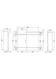 Balterley Cloakroom Cabinet Basin WC Unit Cistern Toilet Pan Soft Close Seat in White - thumbnail 7