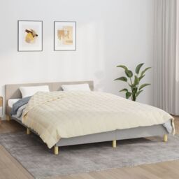 Berkfield Home Weighted Blanket Light Cream 200x220 cm 13 kg Fabric