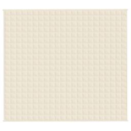 Berkfield Home Weighted Blanket Light Cream 200x220 cm 13 kg Fabric - thumbnail 3
