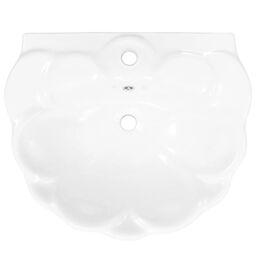Berkfield Home Freestanding Basin with Pedestal Ceramic White 580x510x200mm - thumbnail 6