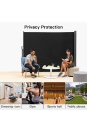 Living and Home 3 x 1.8m Retractable Privacy Shield Awning - UV & Waterproof Wall-Mounted Cover for Patio, Balcony, Grey - thumbnail 6