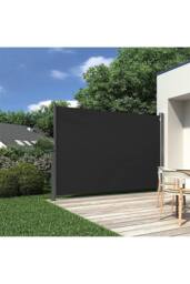 Living and Home 3 x 1.8m Retractable Privacy Shield Awning - UV & Waterproof Wall-Mounted Cover for Patio, Balcony, Grey - thumbnail 1