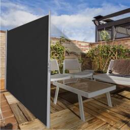 Living and Home 3 x 1.8m Retractable Privacy Shield Awning - UV & Waterproof Wall-Mounted Cover for Patio, Balcony, Grey - thumbnail 7