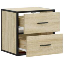 Berkfield Home Wall-mounted Bedside Cabinet Sonoma Oak 40x31x39.5 cm in Light Tan - thumbnail 8